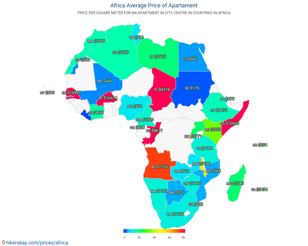 Afrika - Køb lejlighed pris i Afrika