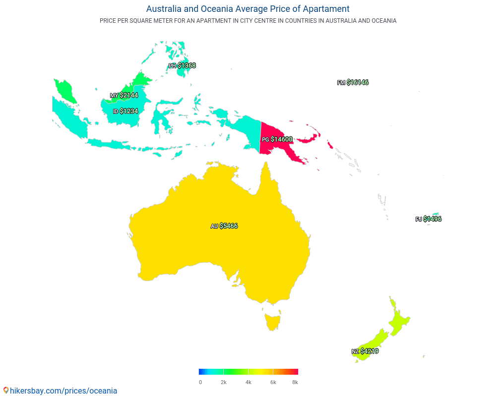 Australien und Ozeanien - Wohnungspreise in Australien und Ozeanien