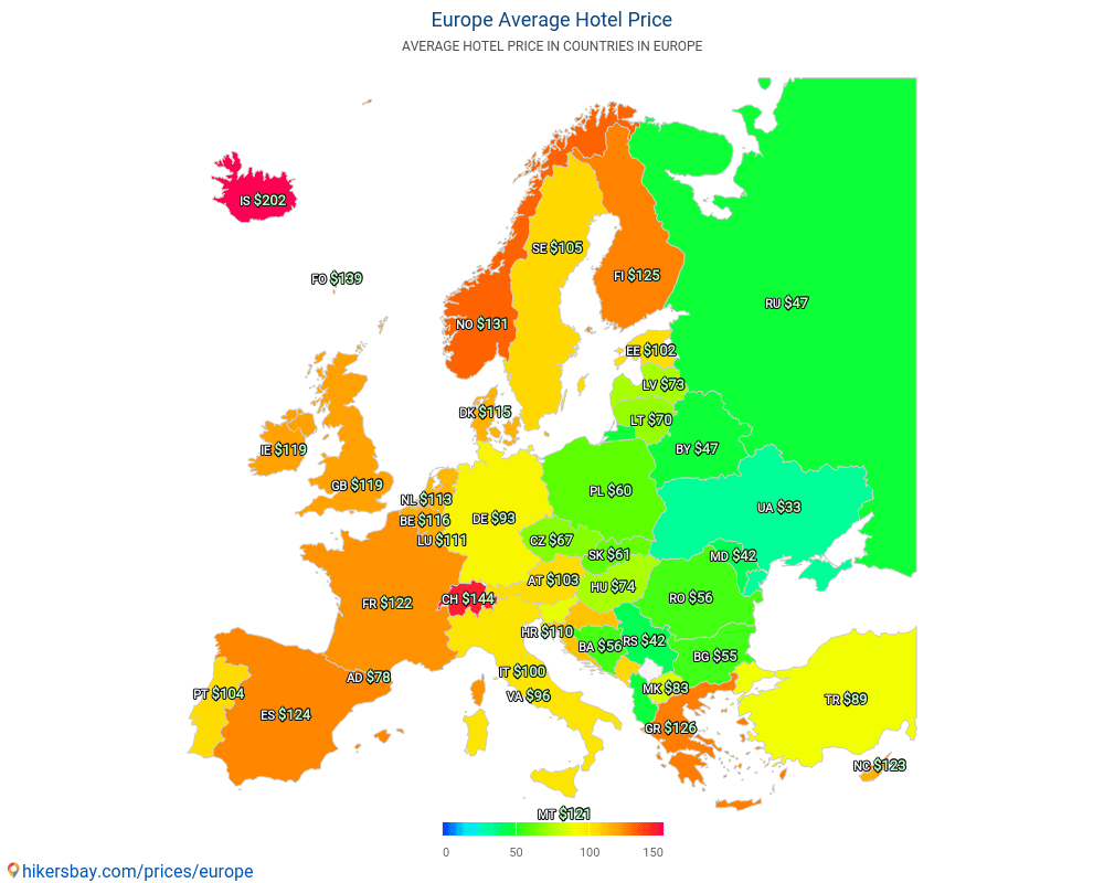 Europa - Preços de hotéis em Europa