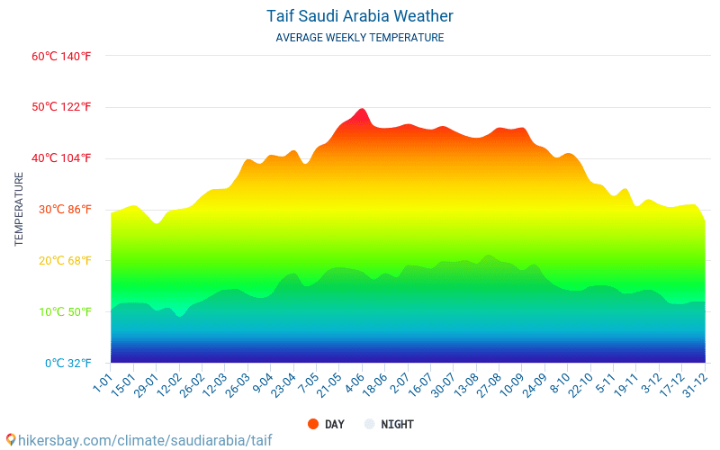 Taif - Οι μέσες μηνιαίες θερμοκρασίες και καιρικές συνθήκες 2015 - 2024 Μέση θερμοκρασία στο Taif τα τελευταία χρόνια. Μέση καιρού Taif, Σαουδική Αραβία. hikersbay.com