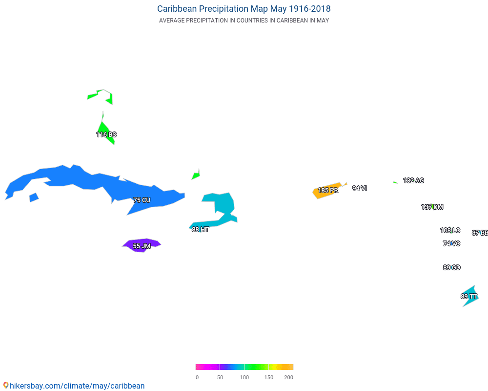 Caribbean - Average temperature in Caribbean over the years. Average Weather in May. hikersbay.com