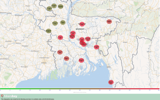Poluição em Saidpur, Bangladesh Aerossóis atmosféricos (pó) com um diâmetro não superior a 2,5 μm hikersbay.com