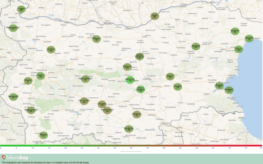 Znečištění v Blagoevgrad, Bulharsko Atmosférické aerosoly (prach) o průměru nejvýše 2,5 μm hikersbay.com