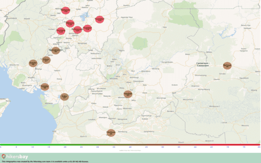 Znečištění v Bafoussam, Kamerun Atmosférické aerosoly (prach) o průměru nejvýše 2,5 μm hikersbay.com