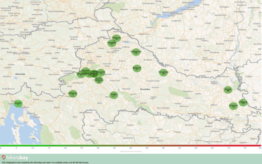 Znečištění v Virovitica, Chorvatsko Atmosférické aerosoly (prach) o průměru nejvýše 2,5 μm hikersbay.com