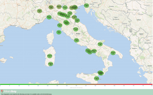 Pollution en Bologne, Italie Aérosols atmosphériques (poussières) d'un diamètre inférieur ou égal à 2,5 μm hikersbay.com