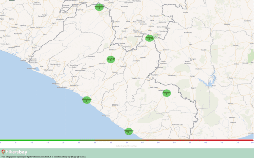 Znečištění v Yekepa, Libérie Atmosférické aerosoly (prach) o průměru nejvýše 2,5 μm hikersbay.com