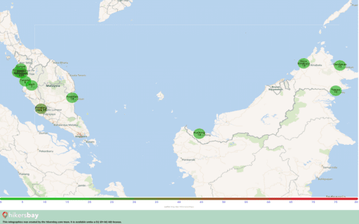 Znečištění v Kuching, Malajsie Atmosférické aerosoly (prach) o průměru nejvýše 2,5 μm hikersbay.com