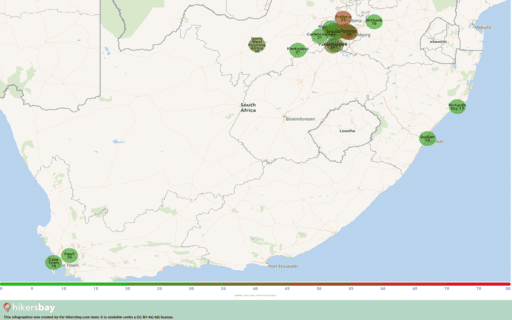 Contaminación en Bloemfontein, República de Sudáfrica Aerosoles atmosféricos (polvo) con un diámetro de no más de 2,5 μm hikersbay.com