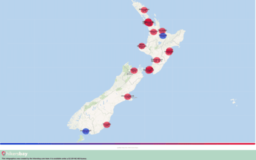 Clima em Nova Zelândia em Agosto 2023. É uma boa época para visitar? hikersbay.com
