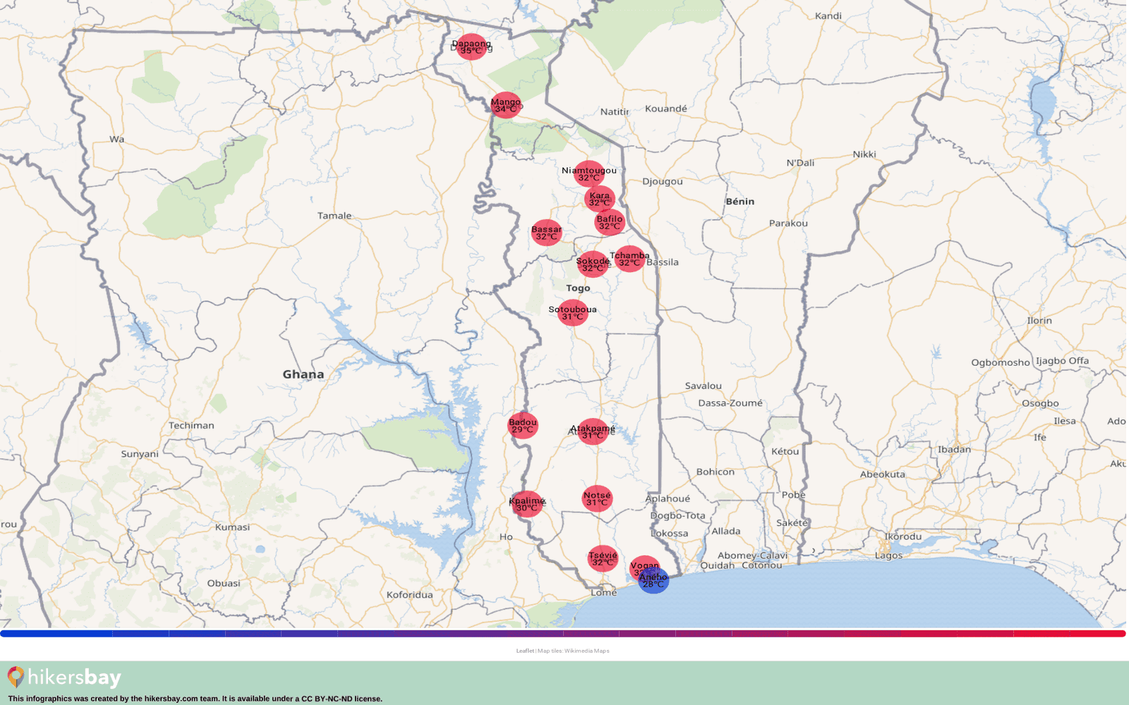 מזג האוויר ב- אוקטובר ב טוגו 2025