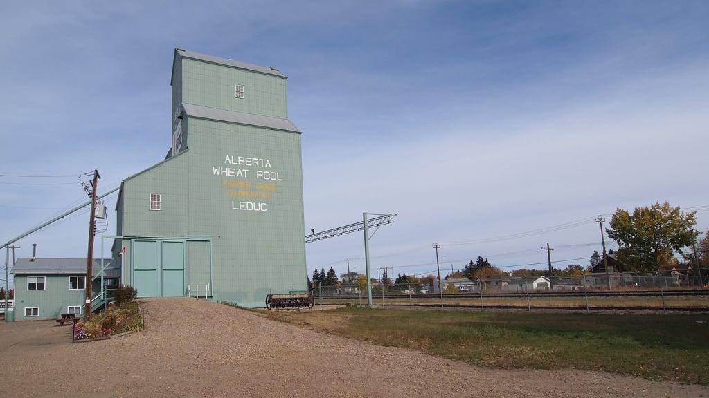 Image of Leduc Grain Elevator. canada rural elevator grain alberta prairies grainelevator leduc awp westerncanada albertawheatpool ruralalberta canadianprairies