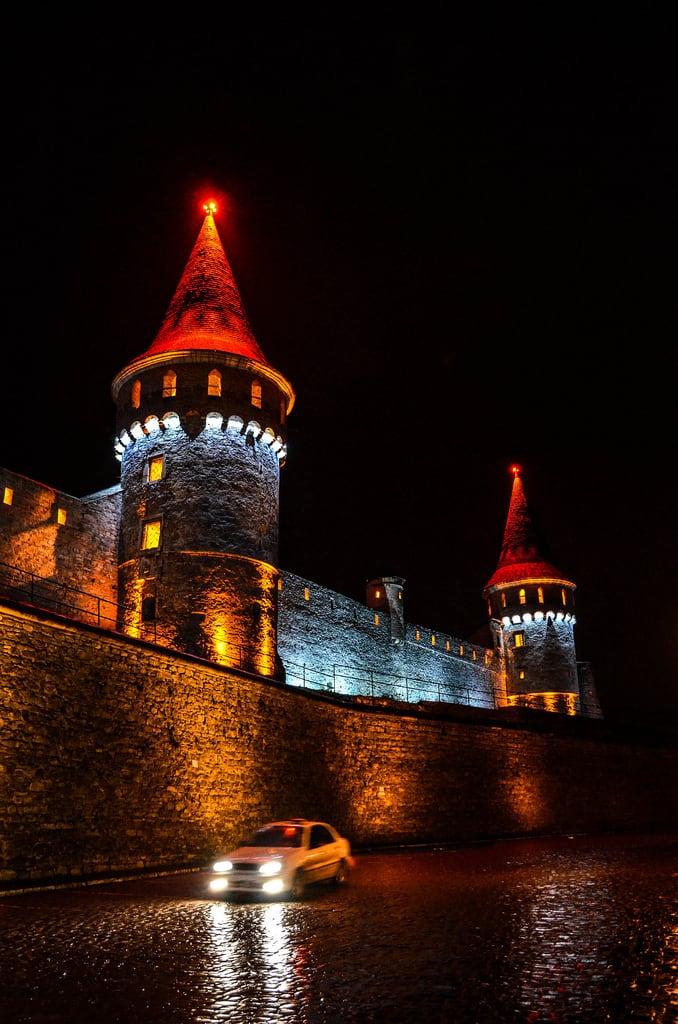 Old Castle 의 이미지. city castle history architecture night town kamianetspodilskyi
