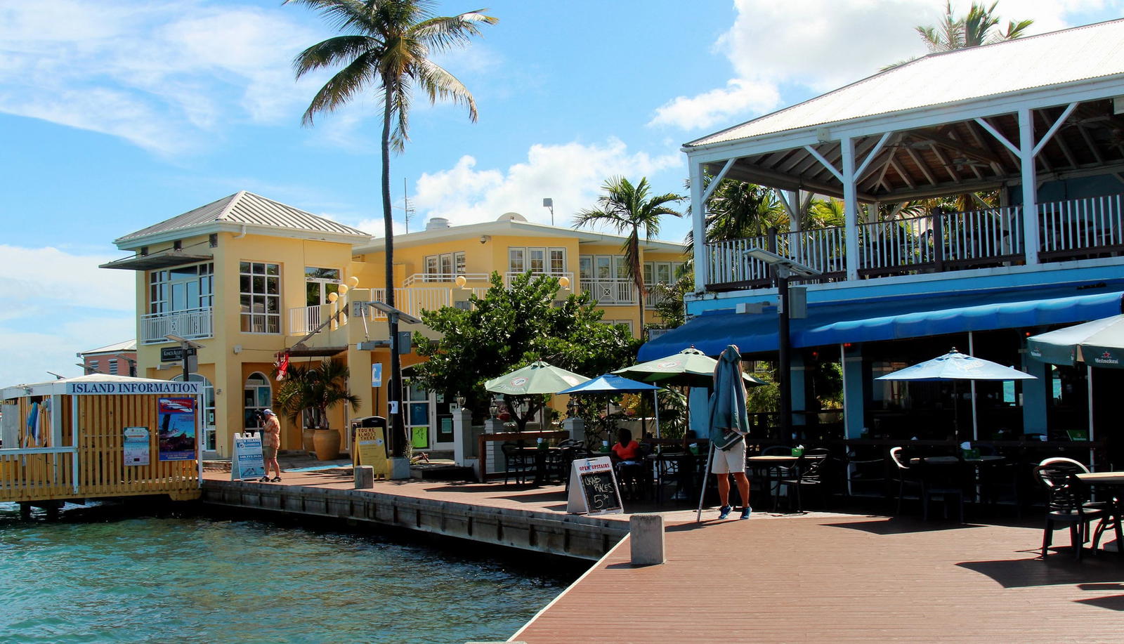 Cay Beach 의 이미지. ocean blue sky cloud beach st bar shopping restaurant islands us outdoor united sunny front virgin cumulus boardwalk stcroix states vi croix usvi christiansted konomark