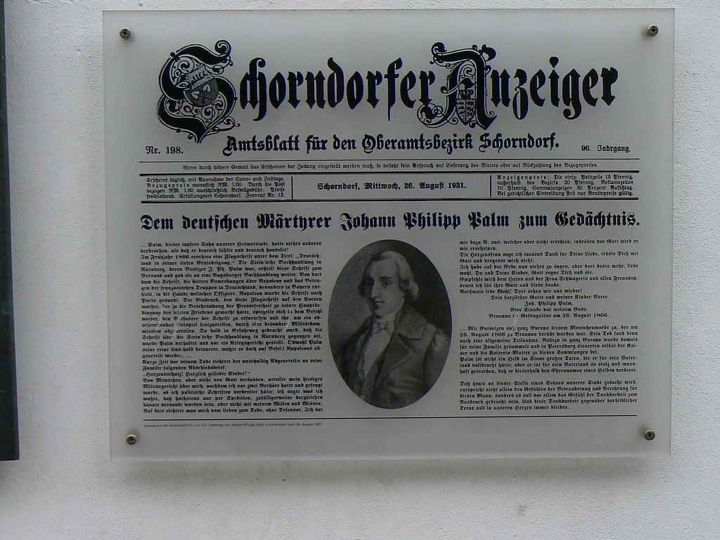 Johann Philipp Palm görüntü. palm widerstand schorndorf märtyrer