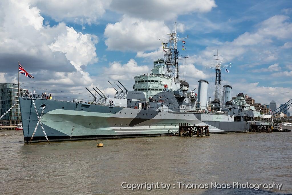 Bild av HMS Belfast. city uk travel england london river reisen britain great belfast stadt fluss gebäude themse hms grossbritannien