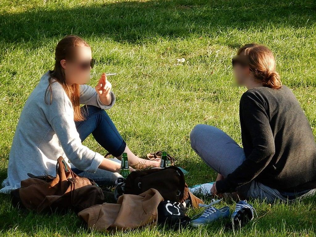Imagine de Berlin. park friends berlin beer grass conversation smoker wannsee
