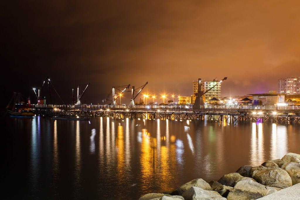 Muelle Histórico 의 이미지. chile noche paisaje urbano historia antofagasta