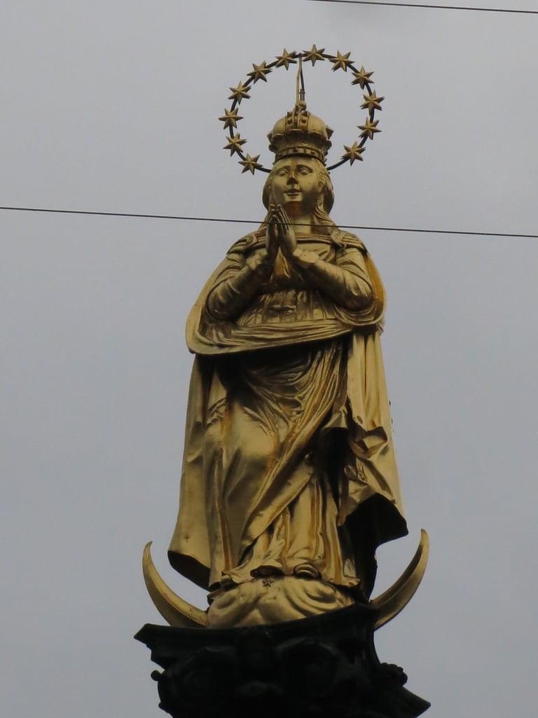 Image of Mariensäule. austria osterreich österreich graz gradec ameisernentor am eisernen tor statueaufderspitzedermariensäule mariensäule