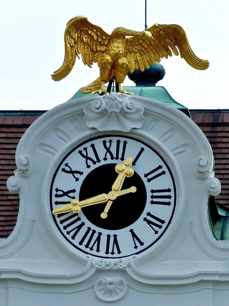 Image of Schoenbrunn Palace. clocksculpture baroque schönbrunnpalace vienna goose swan sculpture clock uhr reloj klok horloge orologio 時計 austria