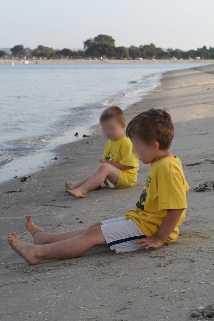 Image of Crown Point Shores. family beach allen jake jacob scuba stephen