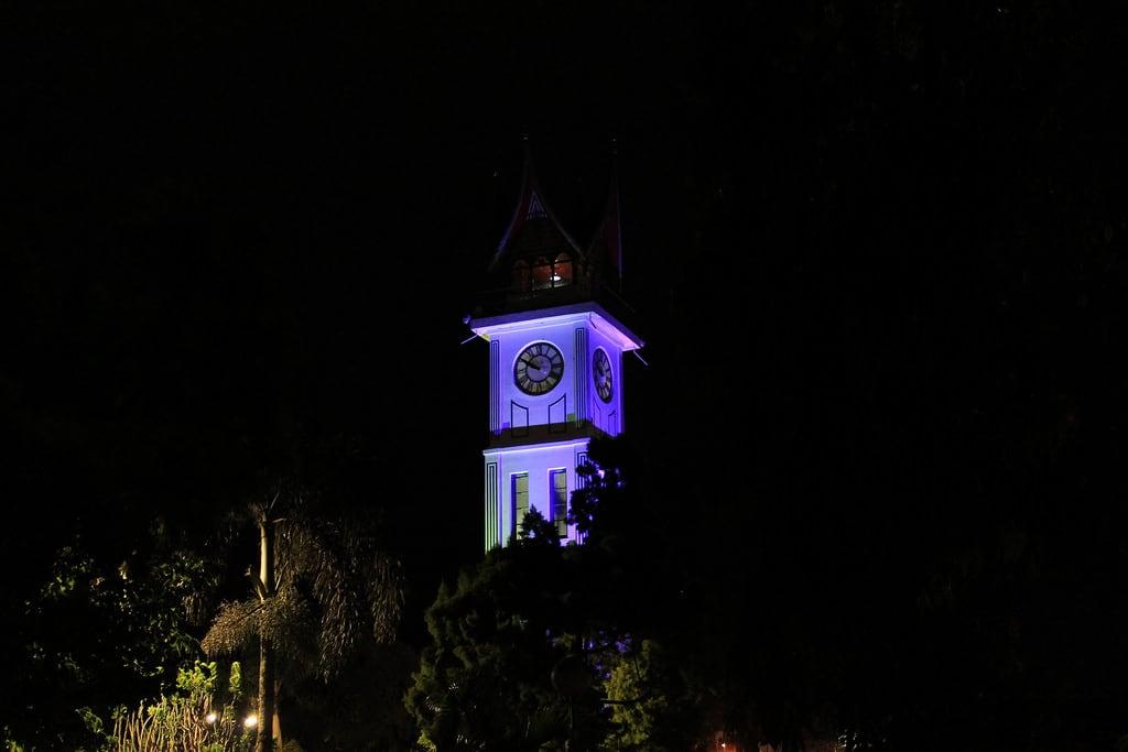 Image of Jam Gadang. earthnight indonesia asia bukittinggi sumatra clock tower clocktower