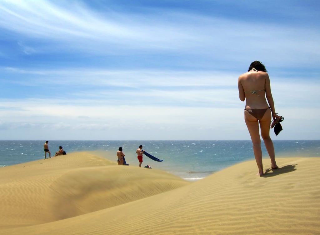 Nudist Beach Playa del Inglés lähellä Playa del Ingles Espanja - veden  lämpötila, Valokuvat, kartta, lähellä sijaitsevia hotelleja