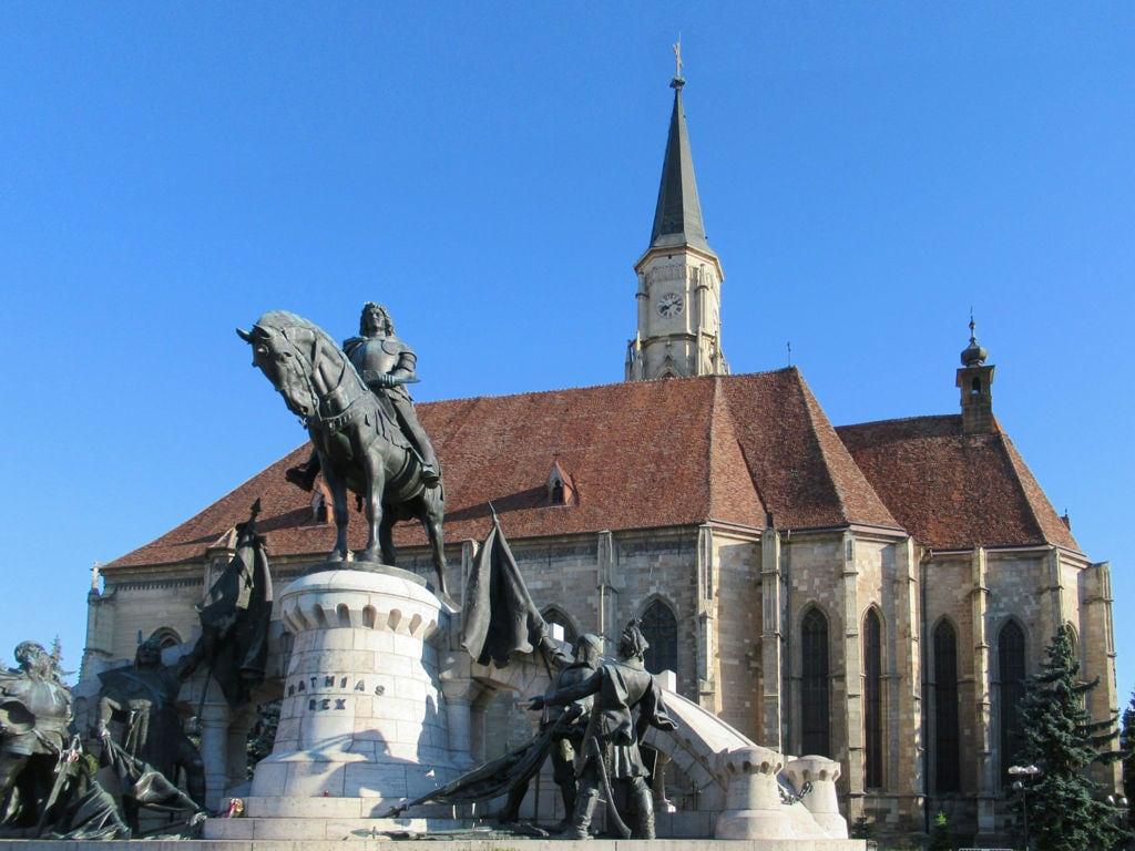 Statue of Matthias Corvinus görüntü. romania clujnapoca cluj