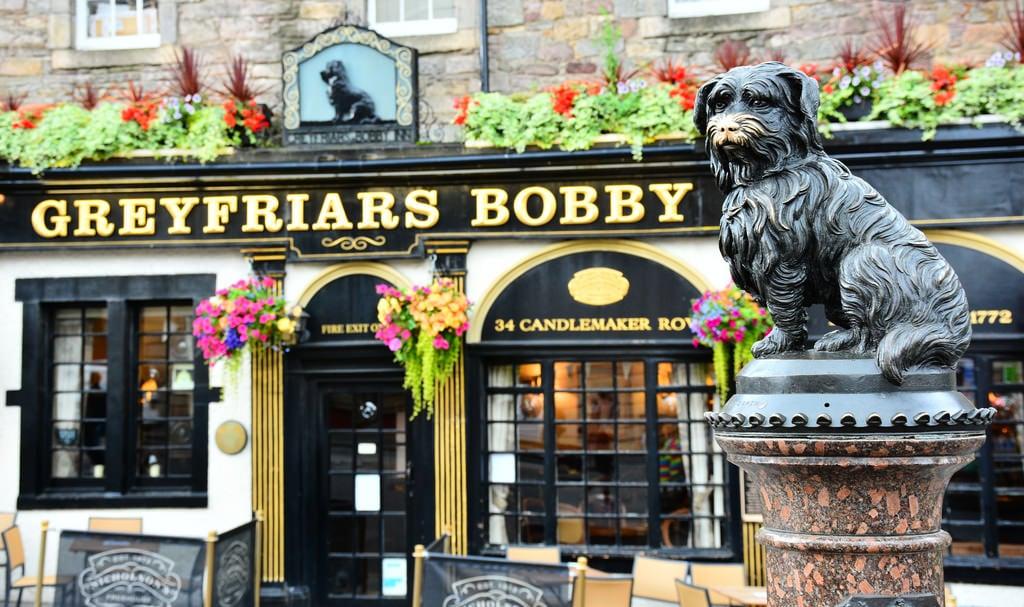 Greyfriars Bobby Statue की छवि. greyfriar bobby dog edinburgh legend tourism greyfriarsbobby statue pub bar