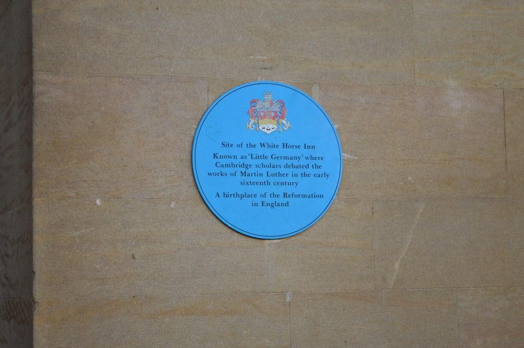 Image of Little Germany. cambridge cambridgeshire whitehorseinn plaque littlegermany reformation martinluther