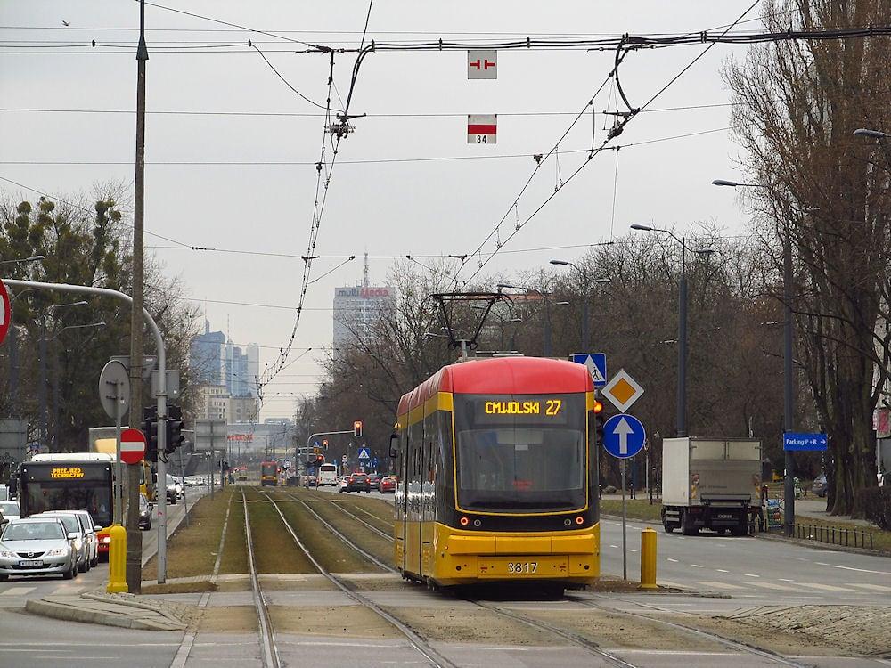 Afbeelding van Jerzy Popiełuszko. tram tramwaj tw warszawa ztm warsaw wtp pesa 134n jazz