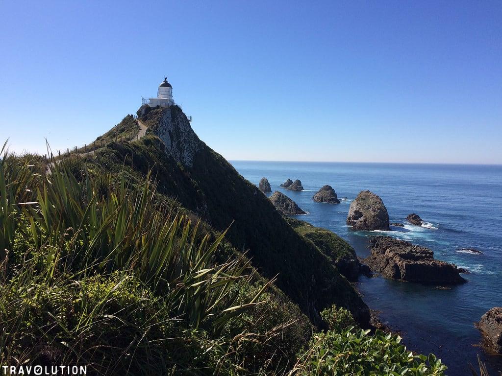 Nugget Point Lighthouse की छवि. new zealand nugget point lighthouse vie viewpoint lookout nature travel coast rocks kiw