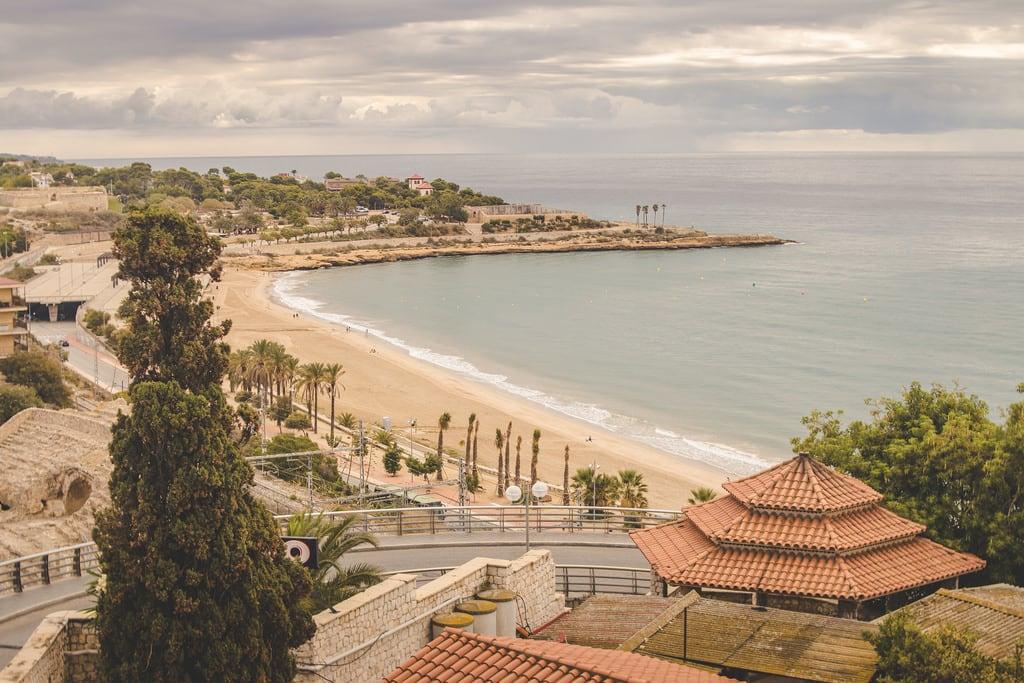 Platja del Miracle 의 이미지. catalonia catalunya cataluña españa spain tarraco tarragona beach mar mediterranean mediterraneo playa sea es