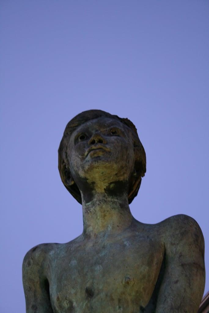 L'envol 의 이미지. sculpture julien belgique head liege wallonie