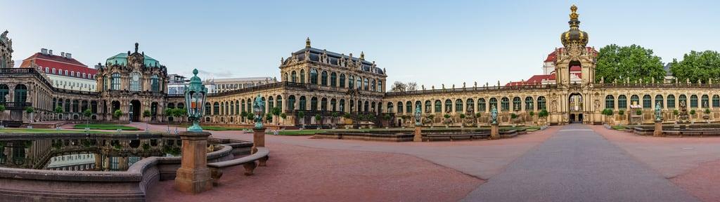 Image of Zwinger. 2018 ilce7 summer barock sunrise sachsen 32x9 architecture dresden stitched germany sel24105g panorama kronentor zwinger baroque fe24105mmf4goss saxony a7 alpha7 α7 de