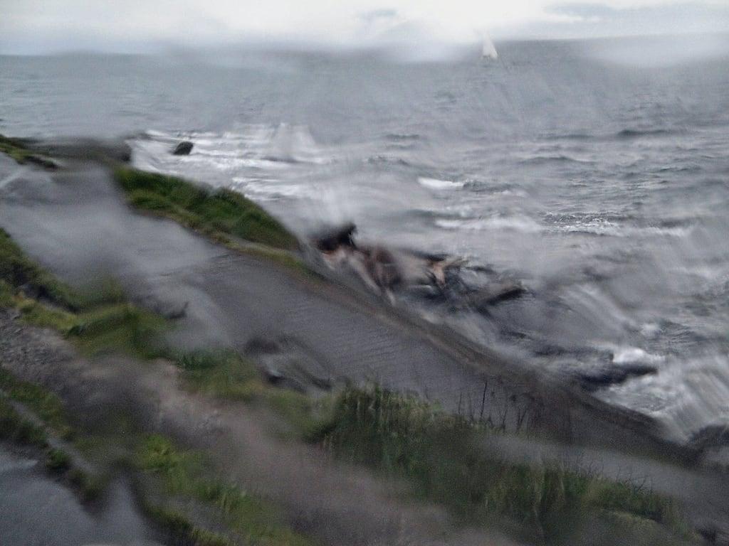 Attēls no Clover Point. canada storm abstract window rain sailboat bc path britishcolumbia victoria shore dallasroad juandefucastrait cloverpoint