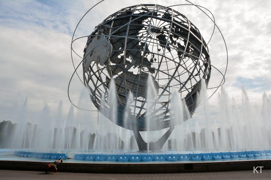 תמונה של The Unisphere (Globe). kt201809012091 tennis usopen 2018 flushingmeadows newyork corona unisphere globe park