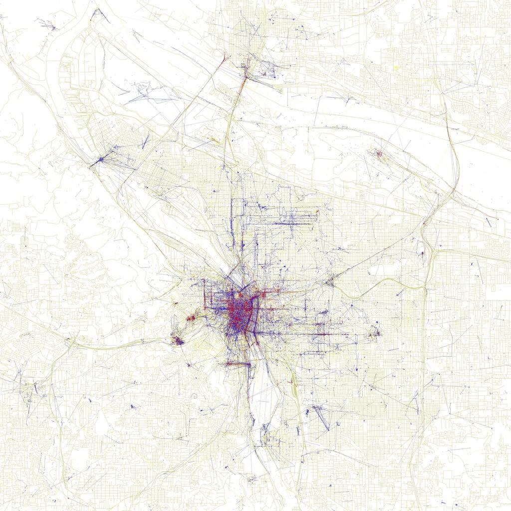 Lewis and Clark képe. map data visualization plot geotags comparative geodata cityform