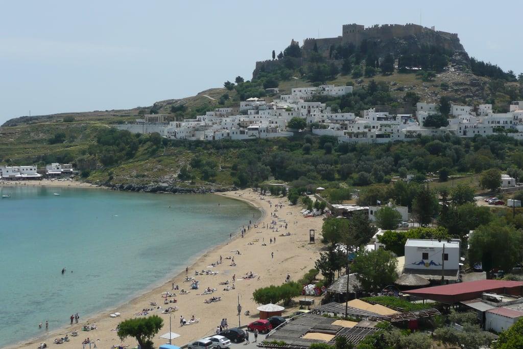 Bild von Acropolis of Lindos. beach greece acropolis rodos rhodes lindos sunflowerbooks