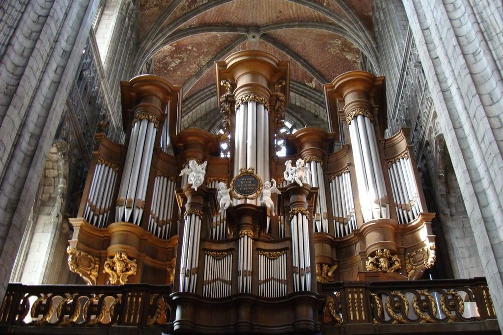 Image de Collégiale Sainte-Waudru. church organ mons orgue orgão waudru