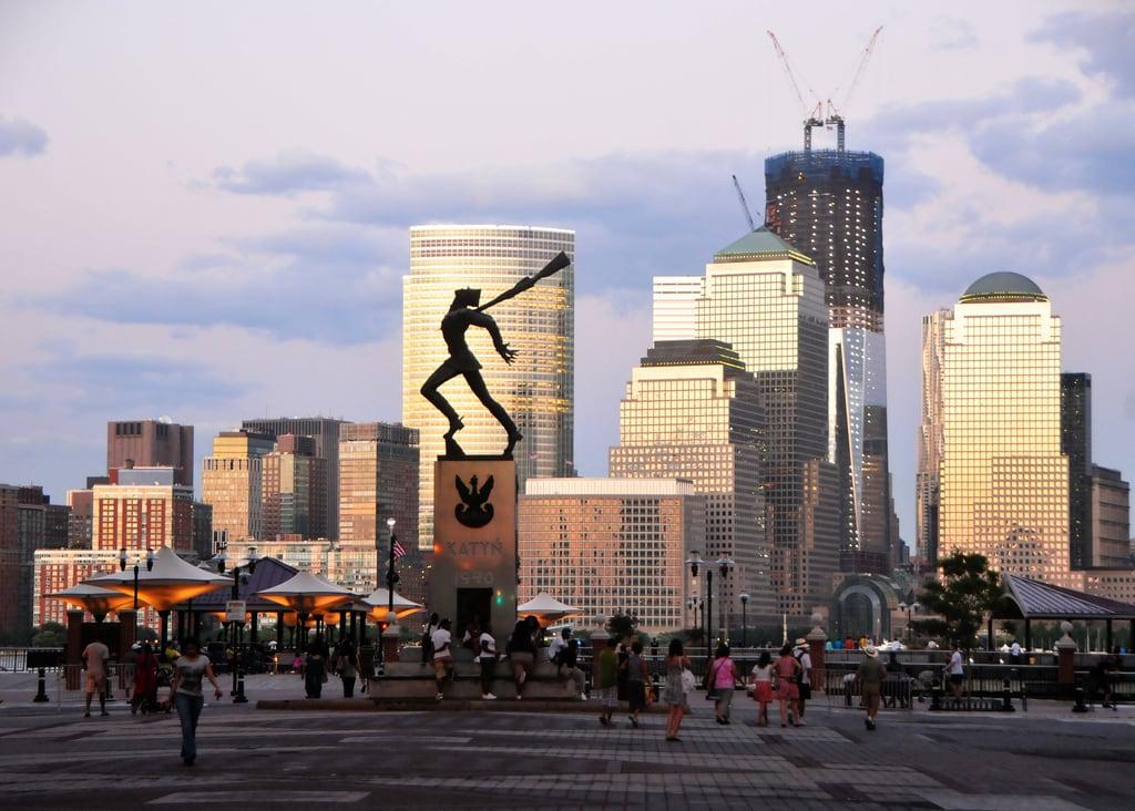 Image of Katyn Memorial. usa newyork buildings jerseycity downtown skyscrapers manhattan hudsonriver bigapple exchangeplace andrzejpitynski katynmassacre katyńmemorial