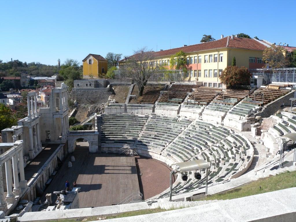 Afbeelding van Roman amphitheatre. roman bulgaria amphitheater plovdiv