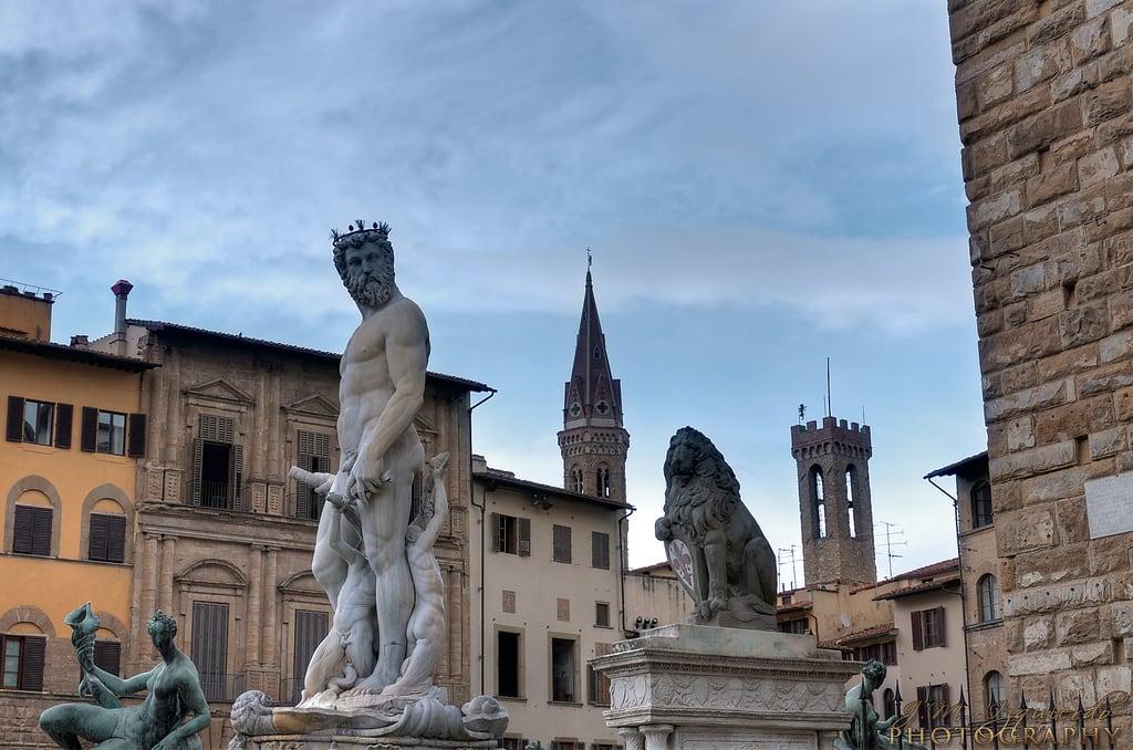Immagine di Fontana del Nettuno. italia ita firenze toscana palazzo fontana fontanadelnettuno vecchio palazzovecchio nettuno