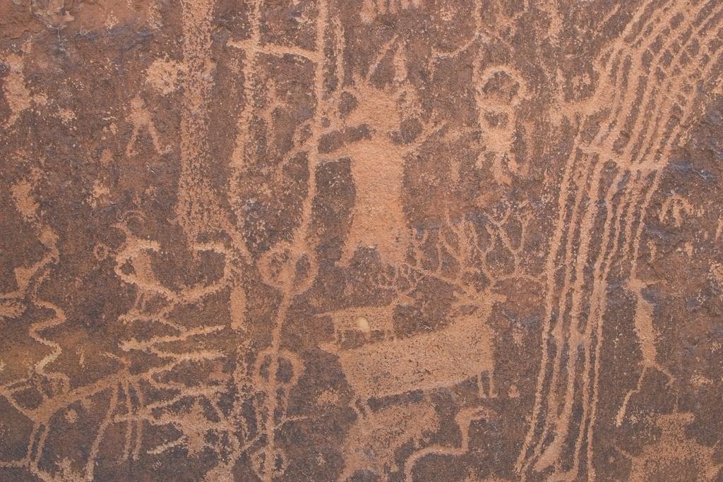 Image of Rochester Creek Rock Art Panel. art rock utah ancient sandstone desert indian southernutah sanrafaelswell nativeamericans rockart petroglyphs rochestercreek rochestercreekpanel fremontculture barriercanyonculture