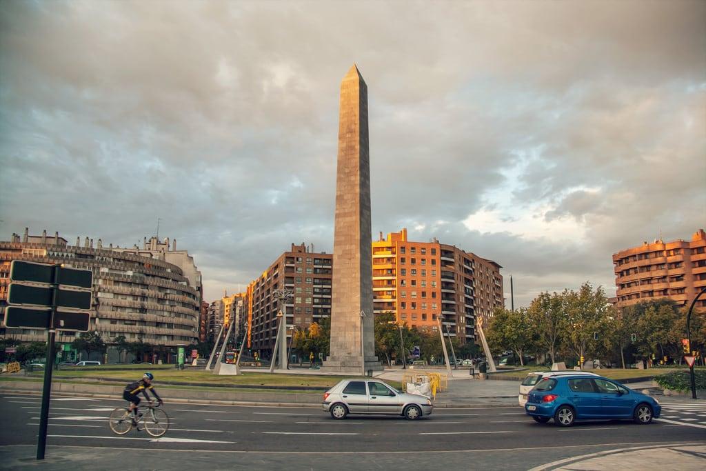 Image of Obelisco. street plaza sunrise de calle europa zaragoza amanecer obelisco saragossa plazadeeuropa obelisc rinconesfez