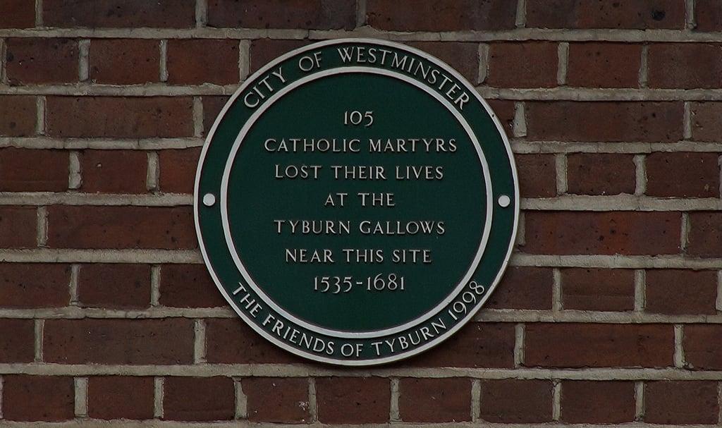 Obrázek Site of the Tyburn Tree. london westminster catholic martyrs tyburn reformation tyburntree tyburnhill