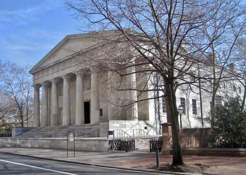 Image of Second Bank of the United States. philadelphia pennsylvania bank nationalhistoricalpark greekrevival 1810s williamstrickland