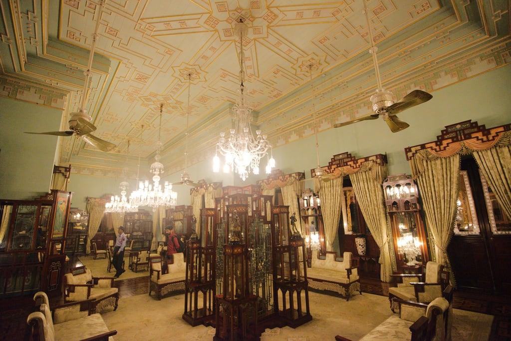 Image of Falaknuma Palace. india architecture night hotel interior taj palace jade hyderabad nizam paigah falaknuma