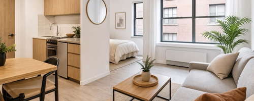 het huren van een klein appartement in het centrum