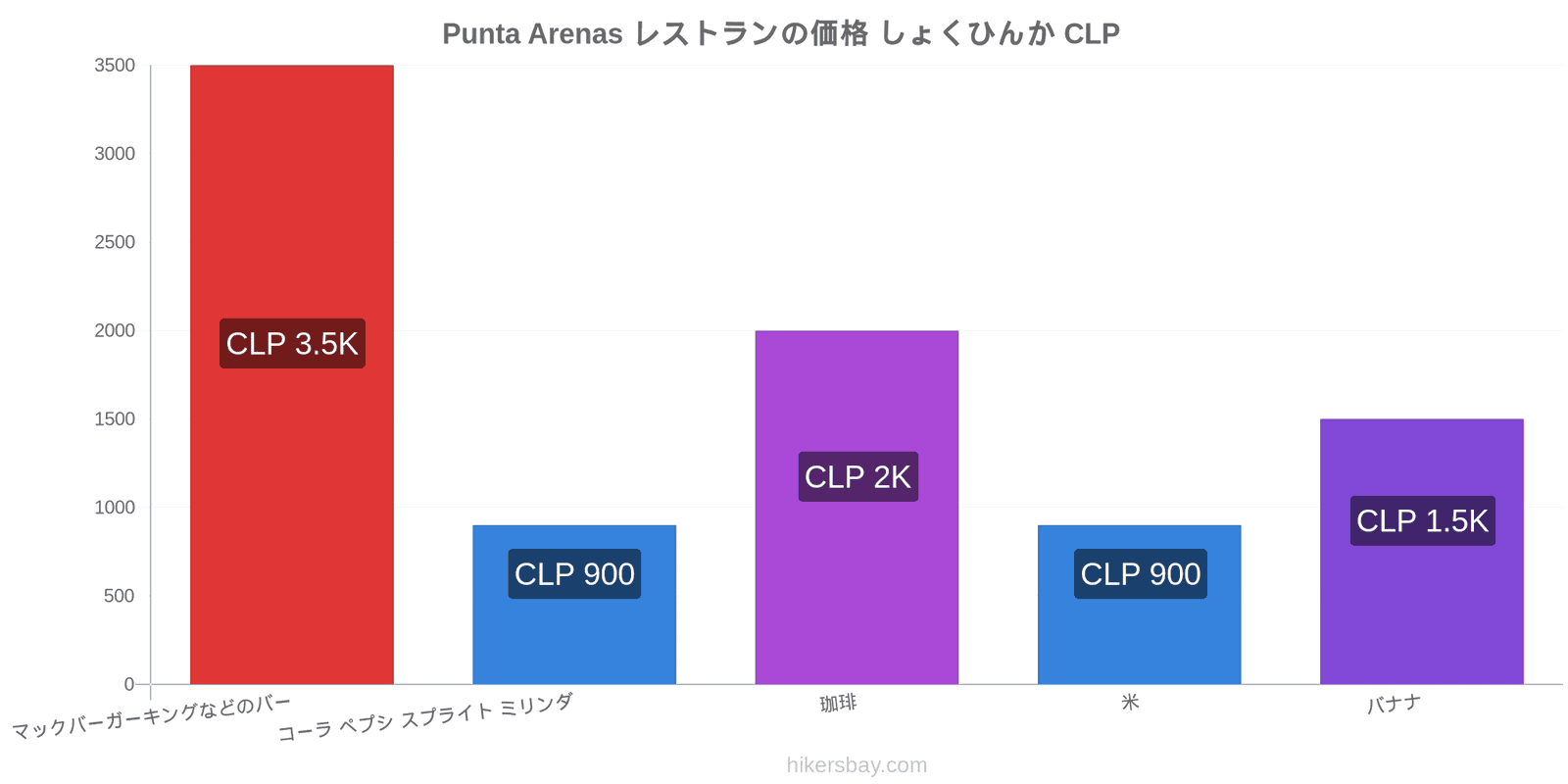 Punta Arenas 価格の変更 hikersbay.com